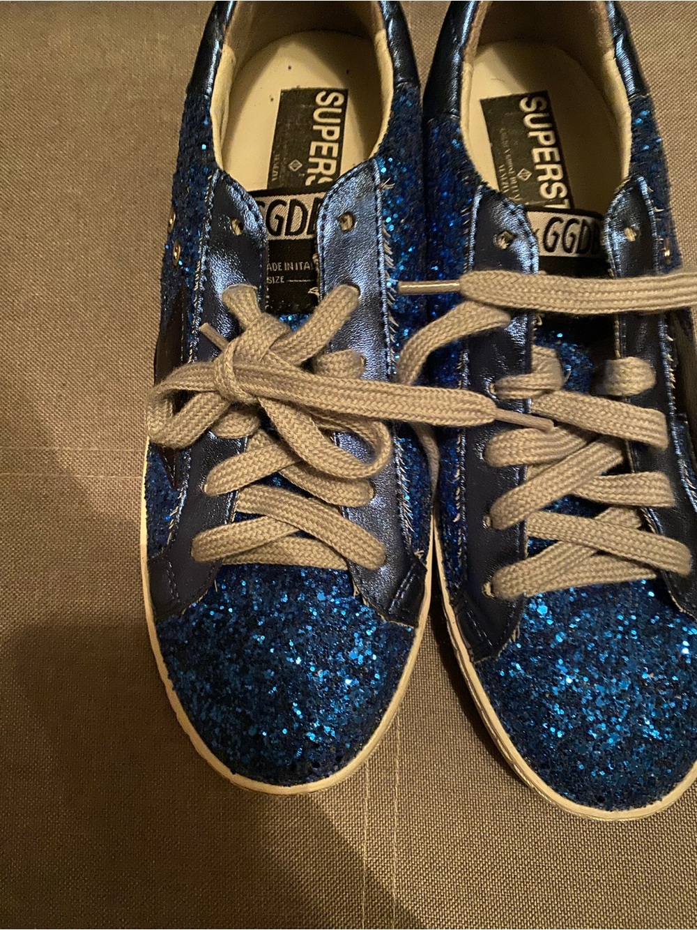 Golden Goose Women’s Navy Blue Glitter Sneakers